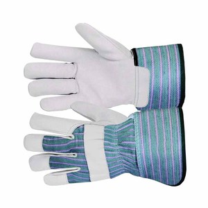 Gants de travail robustes en cuir de vachette grainé canadien, antistatiques, avec doublure en coton, pour le jardinage et les travaux lourds - Product Image 2