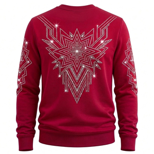 Sweat-shirts pour hommes avec strass - Design hivernal uni, streetwear de haute qualité, mode élégante et confortable, vente en gros disponible - Product Image 4