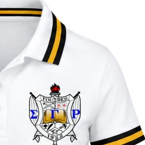 Camiseta Polo Clásica Sigma Gamma Rho Blanca para Mujer, Manga Corta, con Cuello, Letras Griegas Bordadas, Ropa Deportiva Casual - Product Image 5