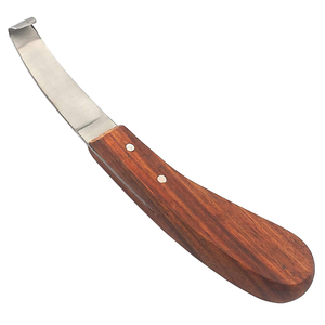 Couteau à sabots en acier inoxydable de qualité supérieure, marque privée, outils de fermeur avec manche en bois, outils vétérinaires OEM pour le soin des sabots - Product Image 1