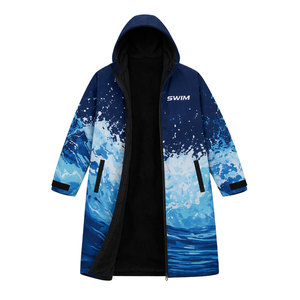 เสื้อคลุมว่ายน้ำสุดเท่สำหรับนักกีฬา เสื้อโค้ทกันหนาวแบบมีฮู้ดยาวพร้อมซับในอุ่น วัสดุกันน้ำทนทาน และสีสันสดใสสไตล์มหาสมุทร - Product Image 2