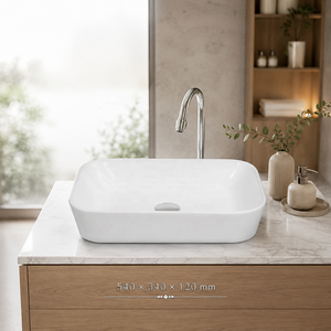 Rectangle Bathroom Sink Floor <b>Mounted</b> Minimalist Design Smooth Surface White Basin - Product Image 6