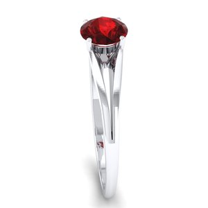 Bague REYES luxueuse en argent sterling 925, pierre précieuse grenat rouge naturel de 0,84 carat, plaquée or 14 carats, bijoux fins pour femmes - Product Image 3