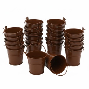 Seau galvanisé avec poignée, durable, pour jardin extérieur, pot de fleurs, plantes vertes, style rustique, seaux vintage - Product Image 3