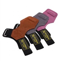 Agarraderas de Cuero Vacuno Resistentes Personalizables, Antideslizantes, Ajustables, con Protección para las Palmas, para Entrenamiento Profesional