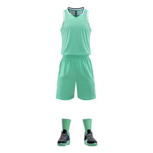 Vente en gros de maillots de basket-ball bleus de haute qualité, nouvelle arrivée, manches courtes, 100% polyester, couleur grise personnalisée, basket-ball personnalisé - Product Image 2