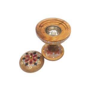 Traditional Handmade Resin Arabic <b>Incense</b> <b>Holder</b> with Elegant Wood Effect Finish - Product Image 2