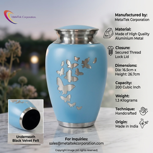 Adult Cremation Urns for Human Ashes Metal Butterfly Memorial Urn Large Funeral Keepsake Handcrafted Decorative Burial <b>Jars</b> Urns - Product Image 4