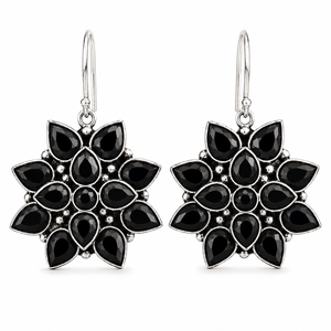 Hot Selling Antique Silver Plated Brass <b>Turquoise</b> Black Onyx Bezel Setting Bohemian <b>Stud</b> <b>Earrings</b> Women Party Gift Wholesale - Product Image 6