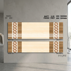 Baldosas de porcelana para escalones de 1000x300mm y 1000x200mm, 20mm de grosor, acabado mate antideslizante, tipo ladrillo refractario, para escalones de exterior y pasillos modernos. - Product Image 4