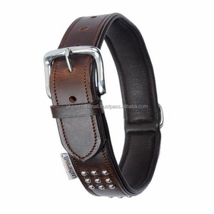 Collar de piel de vaca auténtica para perro, accesorios de lujo hechos a mano con tachuelas - Product Image 2