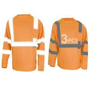 Camiseta de alta visibilidad con cinta reflectante, ropa de trabajo de seguridad, camisetas de seguridad para trabajadores de la construcción. - Product Image 3