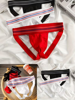 Herren Spitzen-Netzstoff Slips Gestreifter Bund Tiefsitzend Spandex/Baumwoll-Mischung Weich Schnelltrocknend Fitness Sport Unterwäsche Anpassbar