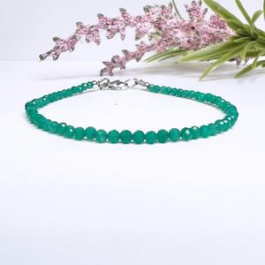Natural Green Onyx Stone Micro Faceted <b>Beads</b> Fine <b>Bracelets</b> For Women 2MM Handmade Loose <b>Beads</b> Fashion <b>Bracelets</b> Wholesale Price - Product Image 1