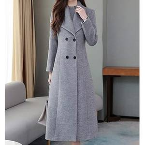 Abrigo Largo de Invierno para Mujer, Doble Botonadura, Diseño Piel de Serpiente, Poliéster, Cálido, Manga Larga, Elegante - Product Image 4