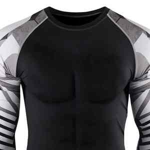 Eco-Friendly Men's Gym Fitness Compression <b>Shirts</b> Polyester Cotton Quick Dry Breathable Full Sleeve Customizable Sizes & Color - Product Image 3