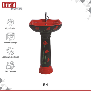 Lavabo de Cerámica Blanca de Alta Calidad para Uso Doméstico y Hotelero, con Pedestal, a Precio Bajo de Mercado para Compradores al por Mayor - Product Image 2