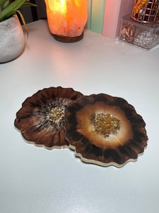 High Gloss Epoxy Resin Tea Coffee Coaster Set with <b>Stand</b> Resin Coaster Set Custom Shape Round Square Heat Resistant <b>Drink</b> Coast - Product Image 5