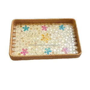 Bandeja de Ratán con Incrustaciones de Nácar Lista para Regalo para una Presentación Elegante con Soporte del Proveedor Ratán Natural y Nácar Vietnam - Product Image 2