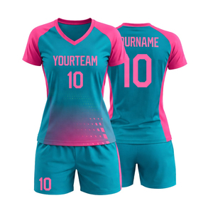 Breathable Lightweight Volleyball Uniform Customizable Team Logo Jersey And Shorts <b>Performance</b> <b>Wear</b> For Training - Product Image 1