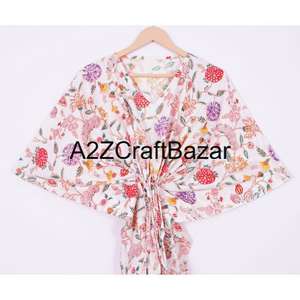 New Arrival Comfortable Cotton Kaftan Dress for Women Beach Cover up <b>Bridesmaid</b> <b>Robe</b> Dress Short Beach Coverup Gift For Her - Product Image 2