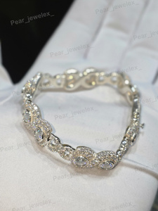 Iced Out <b>Infinity</b> Link <b>Bracelet</b> Hip Hop VVS Moissanite Diamond Women's Jewelry High Quality Silver Bridal Gift - Product Image 2
