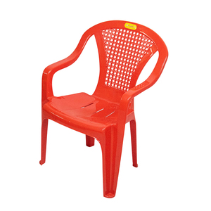 Glossy Multicolor PP Plastic Modern Armchair Breathable Perforated Backrest Lightweight <b>Chair</b> Armrests for School <b>Kitchen</b> Use - Product Image 4