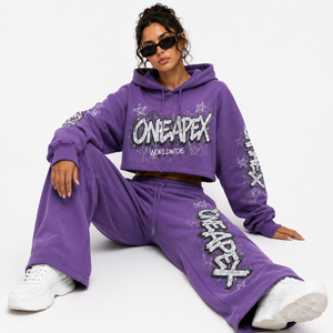 Conjunto Deportivo Unisex ONE APEX Borgoña, Sudadera con Capucha Extra Grande de Felpa, Pantalones Anchos de Algodón Grueso, Ropa Deportiva Premium de Alta Gama - Product Image 6