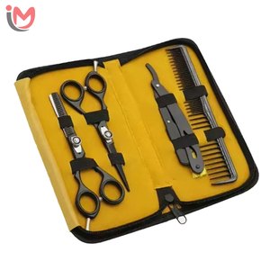 Kit de Coiffure Professionnel de Haute Qualité et Durable pour Salon de Barbier, Ensemble de Peignes et Ciseaux en Acier Inoxydable, Rasoir de Démêlage, Outil de Beauté OEM - Product Image 1