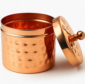 Recipiente Clásico de Cobre Martillado con Tapa Abatible de Latón, Hermético para Almacenamiento de Alimentos en Despensa, Disponible al por Mayor - Product Image 5