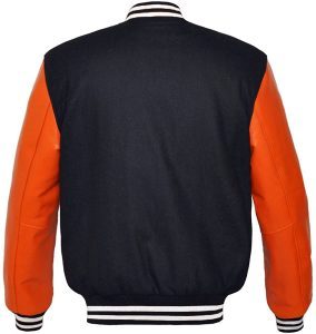 Custom Men Varsity <b>Jacket</b> Plain Green Wool Body and <b>White</b> Leather Sleeve Letterman <b>Jacket</b> - Product Image 4