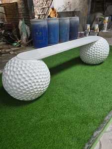 Juego de Muebles de Jardín Modernos Estilo Pelota de Golf, Blancos, de FRP, Resistentes a la Intemperie, Asientos Cómodos para 4 Personas, para Patio de Hotel - Product Image 5