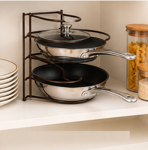 Wholesale 5-Tier Pot and <b>Pan</b> Organizer Rack for Kitchen Cabinet Metal Cookware Storage Stand & Lid <b>Holder</b> <b>Pan</b> <b>Holder</b> - Product Image 2