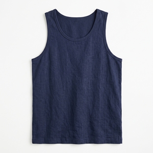 Débardeur d'été en mélange de lin tissé pour homme, respirant, décontracté, OEM ODM, vente en gros, logo personnalisé, faible MOQ - Product Image 4