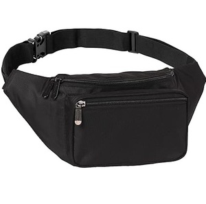 Hot Selling Black Nylon Cross Body Fanny Pack with Zipper Breathable Outdoor Sports Travel Camping-Low MOQ Bum <b>Straps</b> <b>Bags</b> - Product Image 1