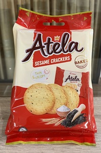 HALAL Atela 228g de craquelins croustillants au sésame produit FMCG faible en gras du Vietnam collation exotique goût sucré genre de biscuits à bas prix - Product Image 3