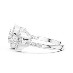 Ensemble de bagues en diamant de laboratoire pour femme EMPRESS RADIANCE, or blanc 18 carats plaqué rhodium, classique, pour fiançailles, fête, mariage, glamour, usage quotidien - Product Image 4