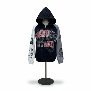 Sudaderas de Lujo Estilo Urbano Americano con Estampado Puff, Pedrería, Efecto Desgastado y Logo Personalizado - Fabricante - Product Image 5