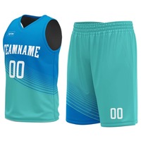 Ensemble de maillots de basket-ball sublimés personnalisés, col en V, sans manches, évacuation de l'humidité, uniforme d'équipe unisexe pour adultes, impression dégradée