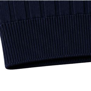 Pull polo en tricot côtelé bleu marine à manches longues, col boutonné, décontracté, doux, chaud, hiver, homme, logo personnalisé, mode haut de gamme - Product Image 6