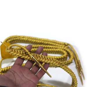 Golden Royal Ceremonial Aiguillettes Uniform Decoration Accessories with Bullion Wire & Metallic Thread No Strap - Product Image 2