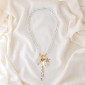 สร้อยคอลูกปัดหลากเสน่ห์ไข่มุกน้ำจืดผีเสื้อวินเทจชุบทอง925เงินสเตอร์ลิง - Product Image 3