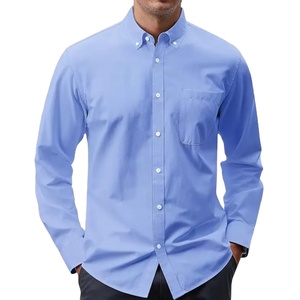 Chemise habillée pour homme, en coton 100% respirant, couleur violet clair, à manches longues, col boutonné, tissée, uniforme de bureau - Product Image 5