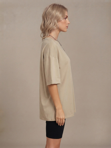 T-shirt femme imprimé sur mesure, coton oversize, coupe décontractée, épaules tombantes, streetwear, haute qualité 180 gsm - Product Image 4