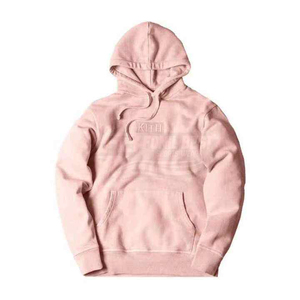 Thick KITH Front Logo Solid Winter <b>Hoodie</b> <b>Men</b> High Quality Embroidery 100% Cotton Black Red <b>Pink</b> Breathable Eco-Friendly Casual - Product Image 2
