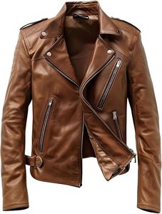 Veste en cuir d'agneau de qualité supérieure pour hommes, hiver, col montant, logo sur le devant, coupe-vent, respirante, à capuche, décontractée - Product Image 5