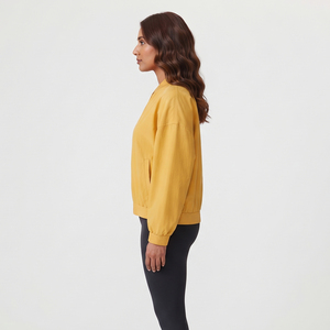 Sweat-shirt ample décontracté pour femme 100% nylon polyester imperméable à l'eau, sweat-shirt à épaules tombantes à manches longues pour femme - Product Image 3