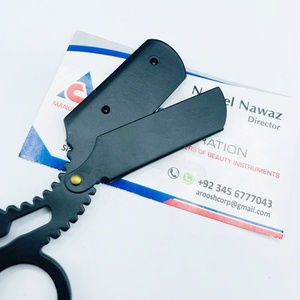 Rasoir professionnel à double lame pour barbier, en acier inoxydable durable, logo personnalisé, manuel, visage, corps, aisselles, lame simple - Product Image 5