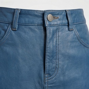 Falda Lápiz de Cuero Sintético PU para Mujer, Cintura Alta, Largo hasta la Rodilla, Color Sólido, Diseño Brillante con Bolsillo, para Todas las Temporadas - Product Image 4