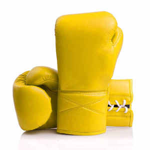 Gants de boxe en cuir de vachette rose, lacés, respirants, unisexes, équipement d'entraînement pour la boxe et le sparring - Product Image 3